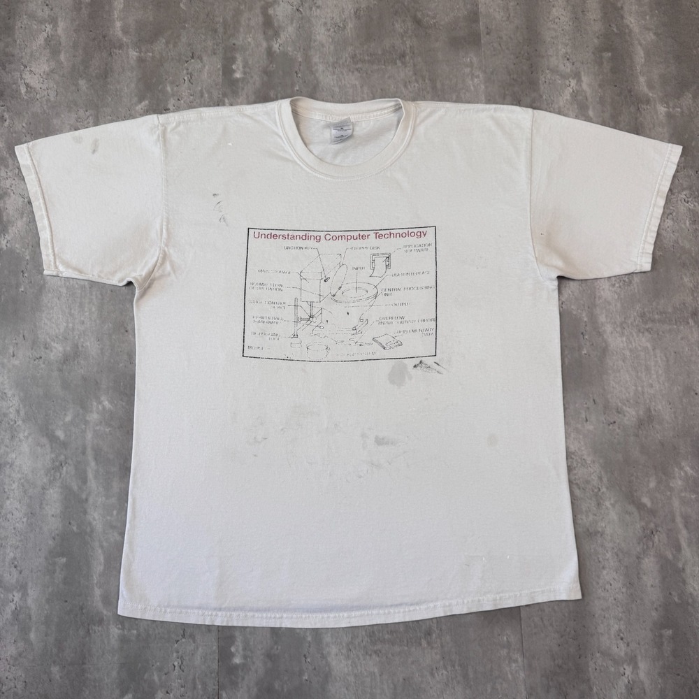 Vintage Understanding Computer Technology T-Shirt Men's XL White Funny Geek